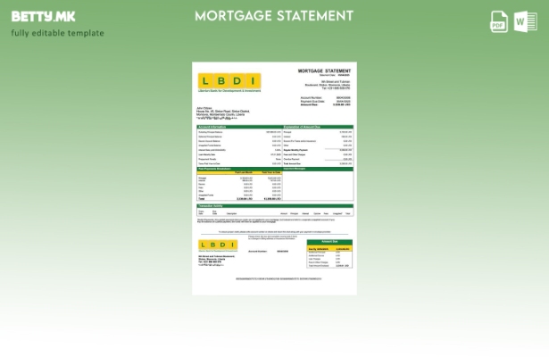 Модерен стил Извештај за хипотека на Либериската банка за развој и инвестиции (L